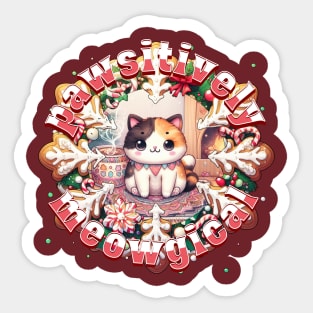 Meowy Catmus Wreath Pawsitively Meowgical 5C3 Sticker